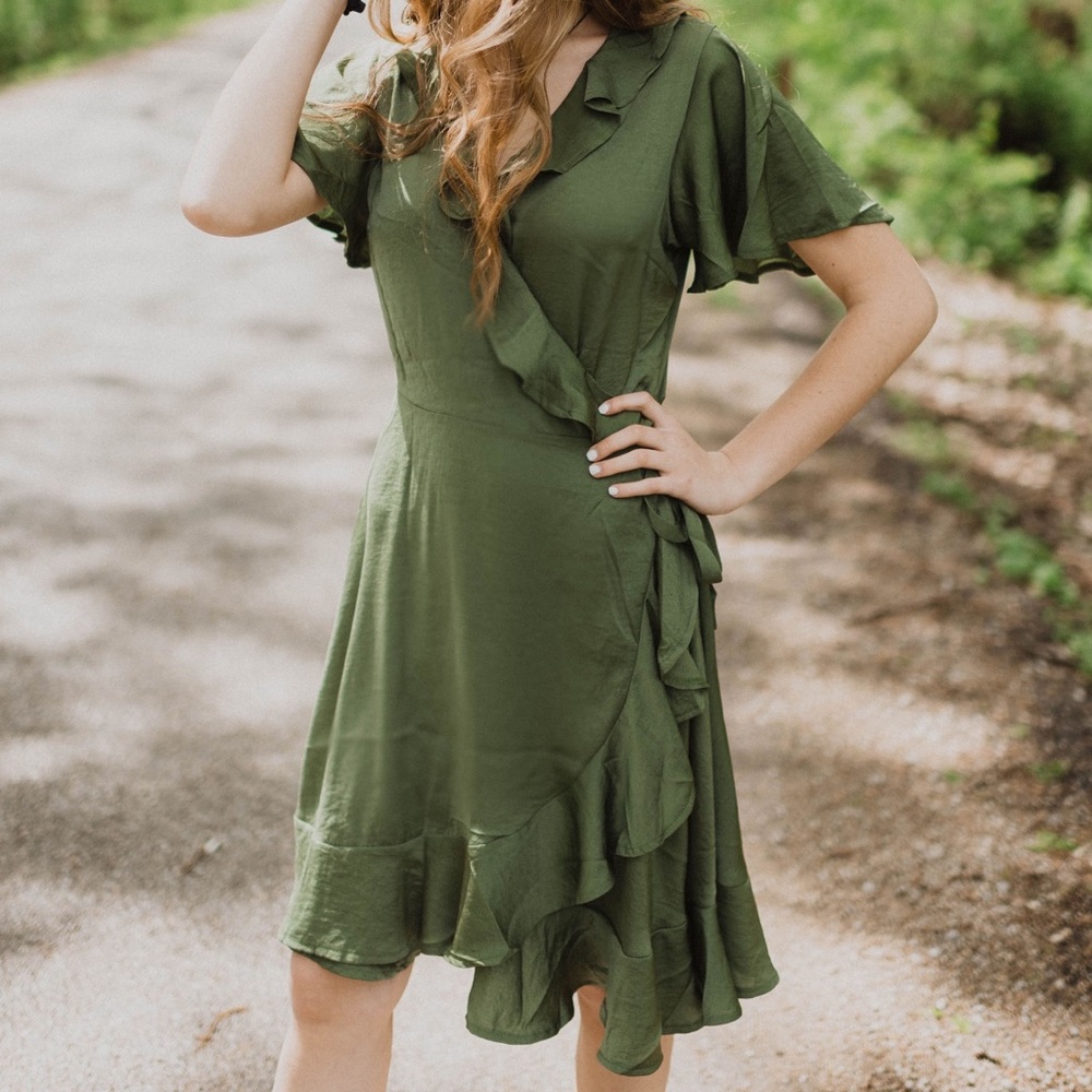Green Wrap Around Dress